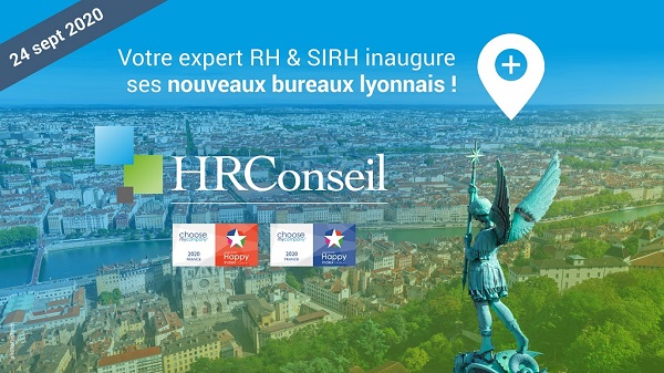 Affichage d'inauguration des bureaux de Lyon
